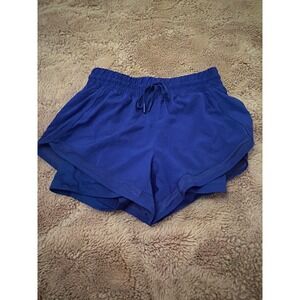 90 Degree by Reflex Blue Double Layer Running Shorts Mesh Trim Women's XS